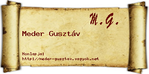 Meder Gusztáv névjegykártya